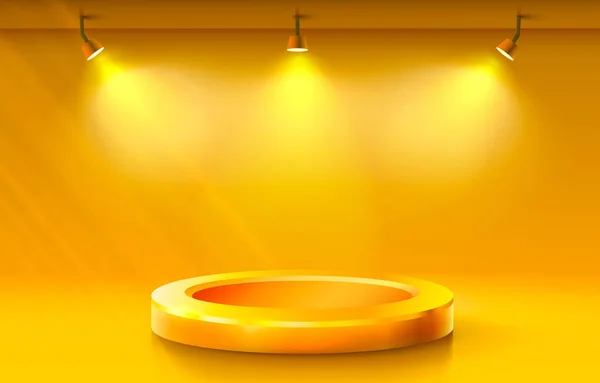 ルームライトスタジオ、プレゼンテーションシーン照明、オレンジの背景。ベクトル — ストックベクタ