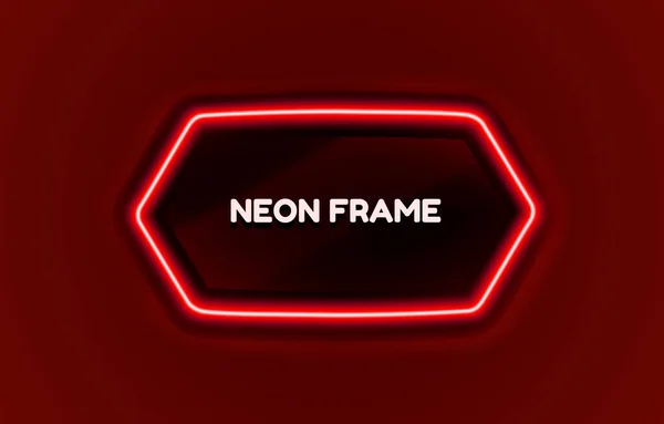 Neon Frame rood bord. glanzende bar show, banner geïsoleerde zwarte achtergrond. Vector — Stockvector