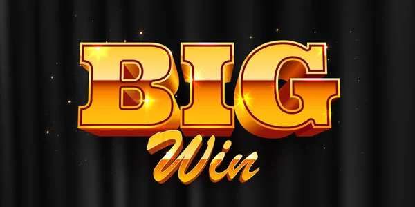 Großes Win-win-Banner. Schild mit goldenen Buchstaben. Online-Casino. — Stockvektor