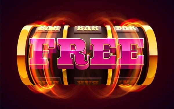 Golden slot machine gagne le jackpot. 777 Grand concept de victoire. Free spin. Jackpot Casino. — Image vectorielle