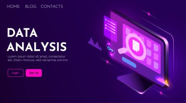 Bilgisayar monitöründe dosya ya da veri analizi aranıyor. Modern gelecekçi arkaplan.