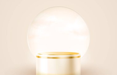 Işıklı sahne podyumu, ödül için sahne podyumu sahnesi, dekor unsuru arka planı. Vektör