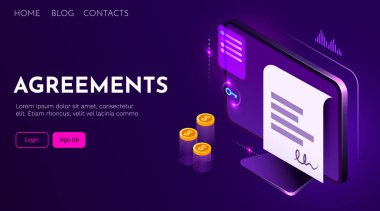 Çevrimiçi belge yönetimi. Kağıt anlaşması veya bilgisayar ekranında sözleşme.