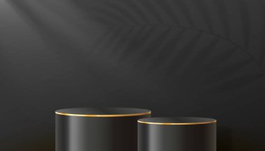 Işıklı sahne podyumu, ödül için sahne podyumu sahnesi, dekor unsuru arka planı. Vektör