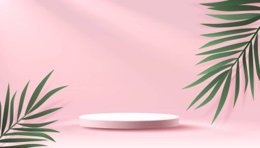 Işıklı sahne podyumu, ödül için sahne podyumu sahnesi, dekor unsuru arka planı. Vektör