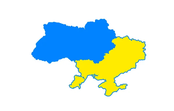 Желтый голубой флаг Украины, карта границы. Вектор — стоковый вектор