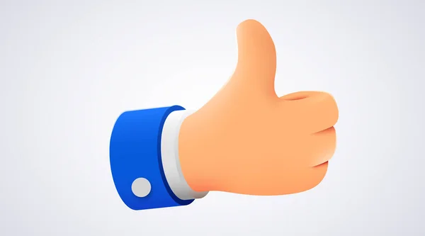 Cartoon human hand with thumb. Concept of like at social network, success or good feedback. — Stockvector