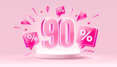 Mega indirimli indirimli satışlar, mutlu 90 indirimler. Yönetim kurulu terfisi. Vektör