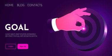 Gol atıyor. Hedefi vuruyorum. İş hedeflerinin başarısı.