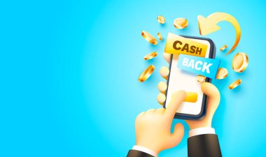 Nakit ödeme servisi, finansal ödeme akıllı telefon afişi. Vektör