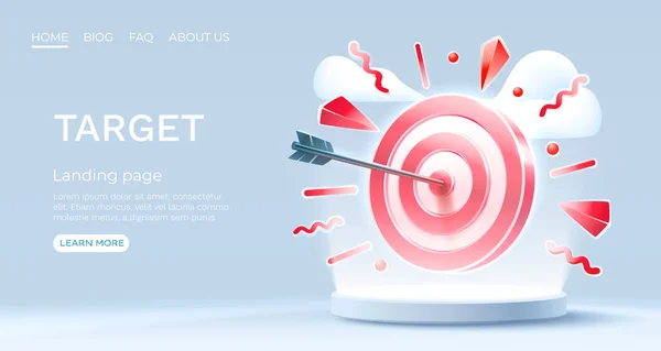 Target Landing Page Banner Business Icoon Vectorillustratie — Stockvector