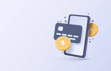 Mobil Ödeme Servisi, Finansal Ödeme Akıllı Telefon Mobil Ekranı, Teknoloji Mobil Ekranı. Vektör illüstrasyonu