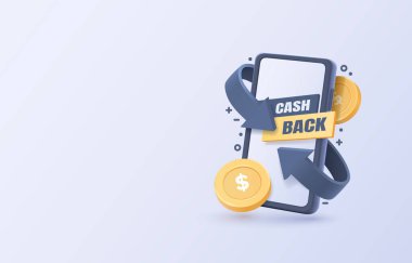 Mobil nakit geri ödeme servisi, finansal ödeme akıllı telefon mobil ekranı, teknoloji mobil ekran ışığı. Vektör illüstrasyonu