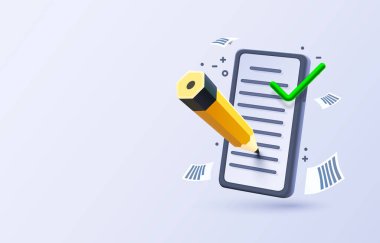 Mobil belge kontrol listesi servisi, organizasyon yönetimi, akıllı telefon mobil ekran, teknoloji mobil ekran. Vektör illüstrasyonu
