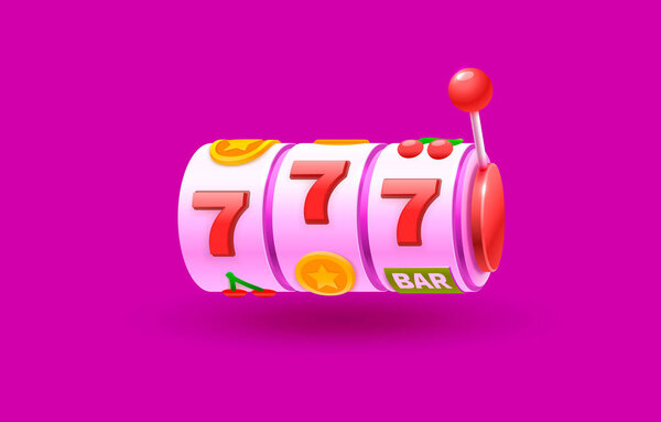 Casino slots winner, fortune of luck, 777 win banner. Vector illustration