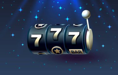 Casino slots winner, fortune of luck, 777 win banner. Vector illustration