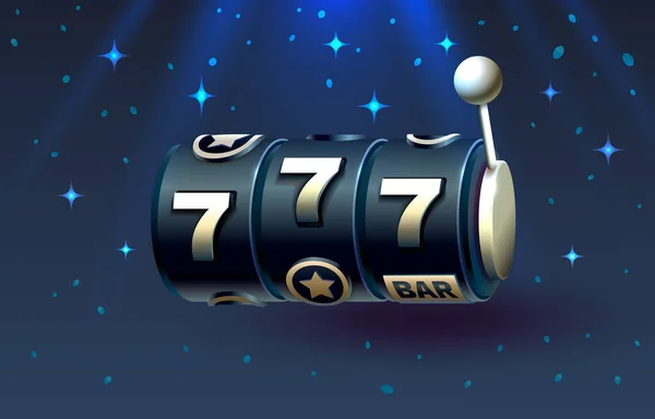 Casino Caça Níqueis Vencedor Fortuna Sorte 777 Ganhar Banner Ilustração — Vetor de Stock