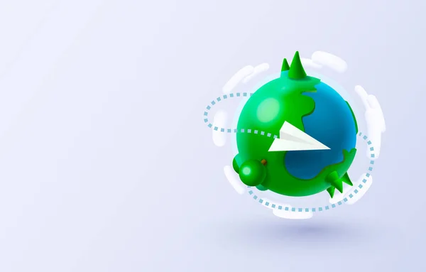 Eco Green Earth Planet Globe Vector Illustration — 图库矢量图片