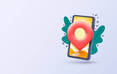 Mobile location service, Smartphone route screen, technology display. Vector illustration
