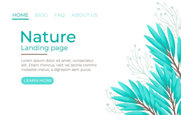 Cover Nature Botanical Banner Green Border Beautiful Art Forest Vector — Vector de stock