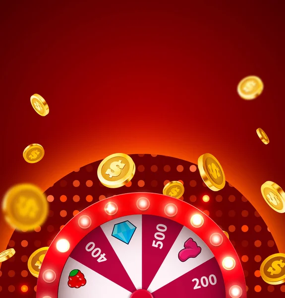 Wheel Luck Fortune Gamble Chance Leisure Colorful Gambling Wheel Online — Vettoriale Stock