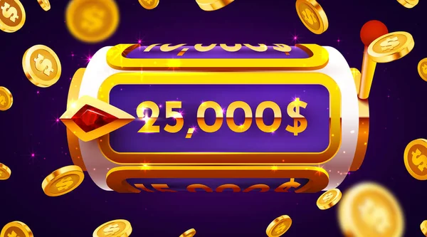 Golden Slot Machine Gagne Jackpot 777 Grand Concept Victoire Jackpot — Image vectorielle