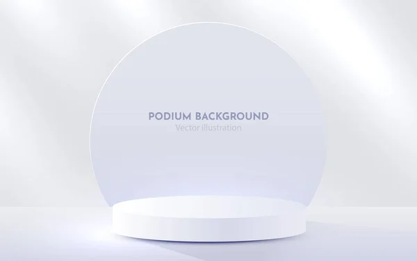 Abstract Scene Background Cylinder Podium White Background Product Presentation Mock — Stock Vector