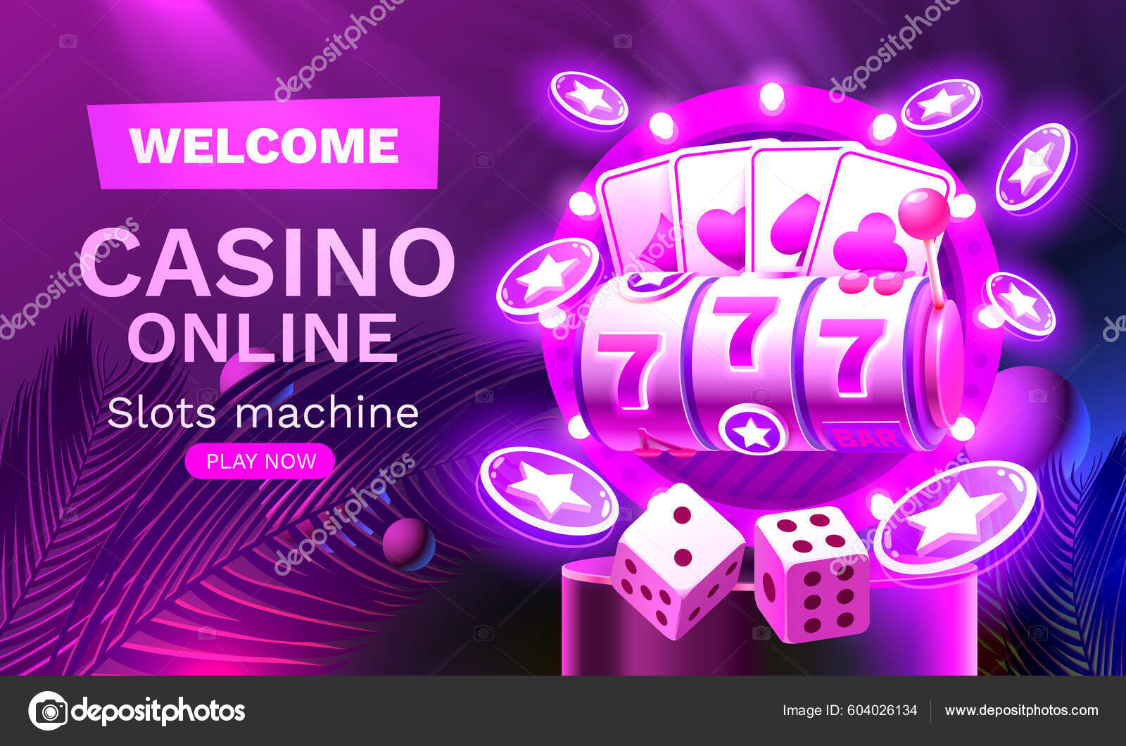 Casino Slots Machine Winner Jackpot Fortune Luck 777 Win Banner Vector ...