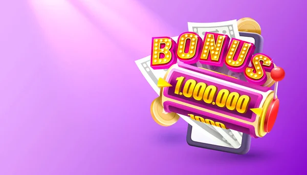Casino Slots Machine Winner Jackpot Fortune Bonus 1000000 777 Win — Διανυσματικό Αρχείο