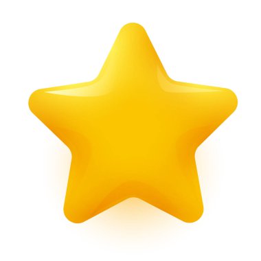 Beyaz arka planda izole edilmiş altın yıldız sembolü. Vektör illüstrasyonu