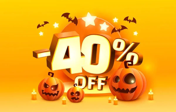 Halloween Speciální Prodej Banner Propagační Leták Marketingová Značka Vektorová Ilustrace — Stockový vektor