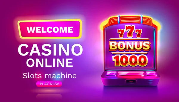 Casino Slots Machine Winner Jackpot Fortune Bonus 1000 777 Win — Stock Vector