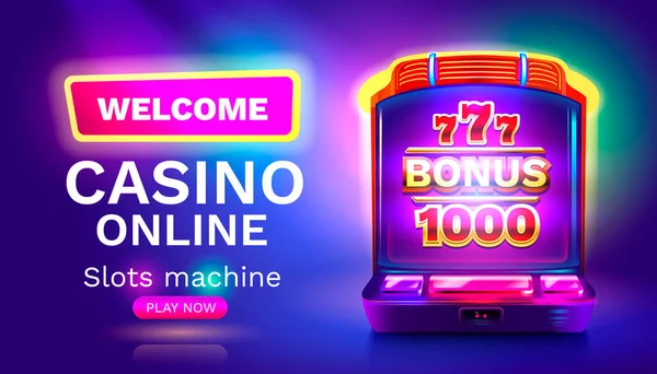 Casino Slots Machine Winner Jackpot Fortune Bonus 1000 777 Win — Stockvektor