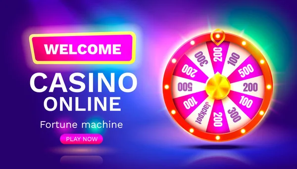 Casino Fortune Machine Voittaja Jättipotti Onnea Voittaa Banneri Vektoriesimerkki — vektorikuva