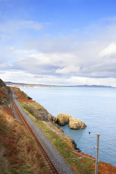 Railway next to the coast — Stock Photo, Image