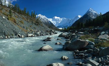 Mountain Altai. The river Akkem, a kind on the White whale clipart