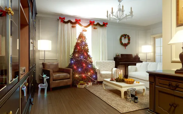 Weihnachten im Wohnzimmer — Stockfoto