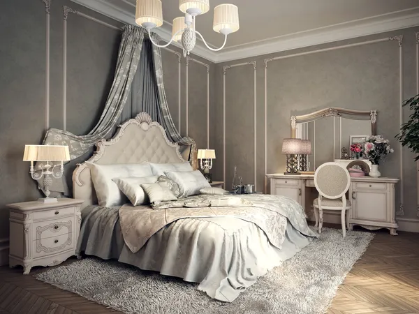 Dormitorio clásico interior — Foto de Stock