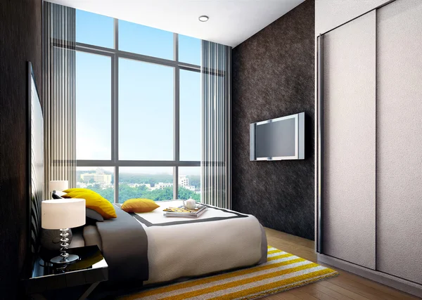 Moderne interieur slaapkamer — Stockfoto