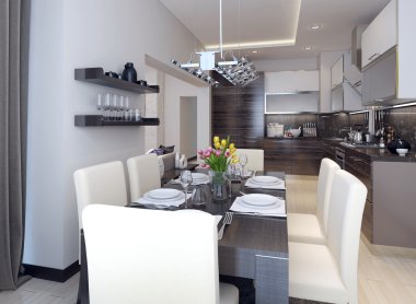 mutfak modern tarzı yemek