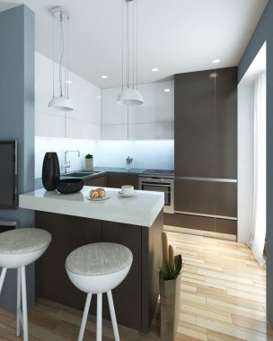 mutfak modern bir tarzda