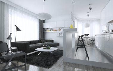 Modern oturma odası.