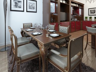 art deco tarzında mutfak