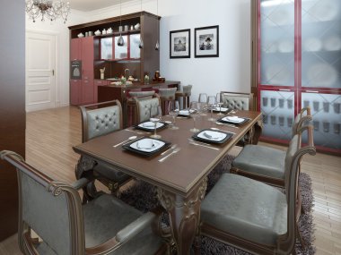art deco tarzında mutfak
