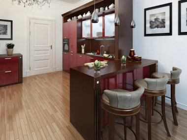 art deco tarzında mutfak