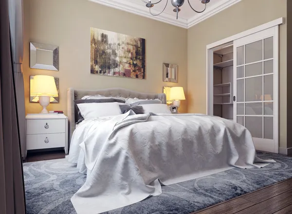 Slaapkamer in stijl van het neoclassicisme — Stockfoto