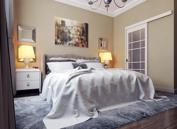 新古典主義のスタイルのベッドルーム — ストック写真