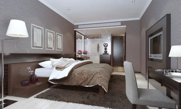 Schlafzimmereinrichtung im modernen Stil — Stockfoto