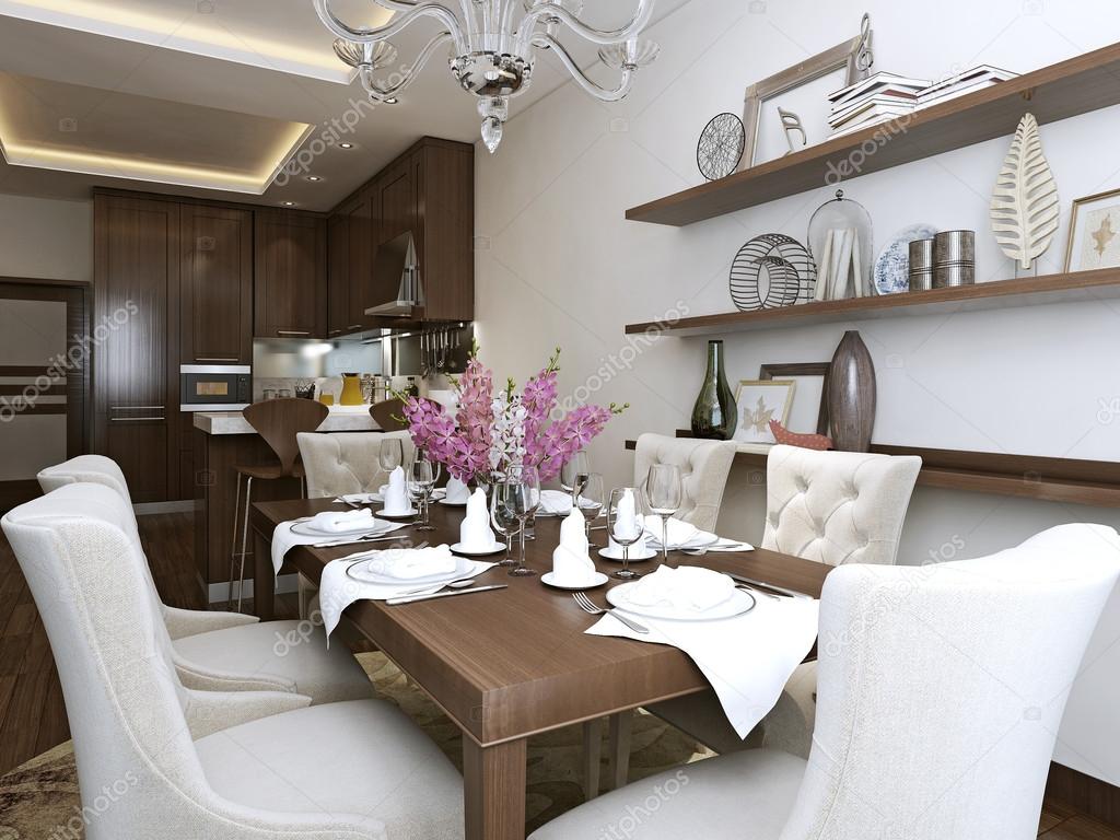 Kitchen diner in the neoclassical style