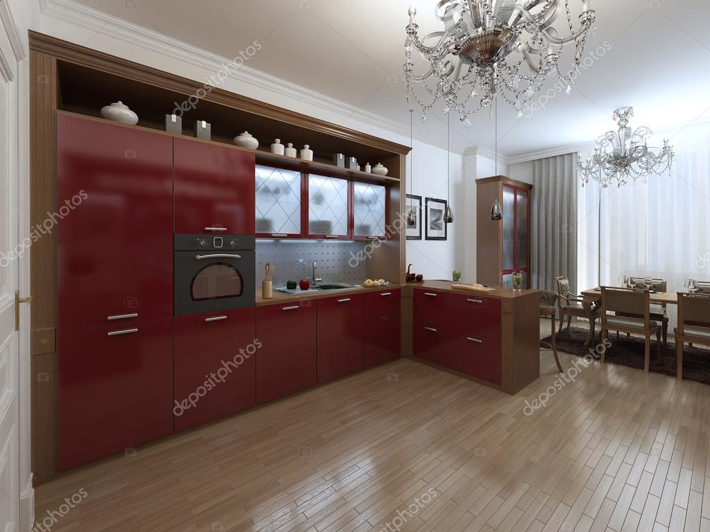 Kitchen In The Art Deco Style Stock, Art Deco Style Laminate Flooring